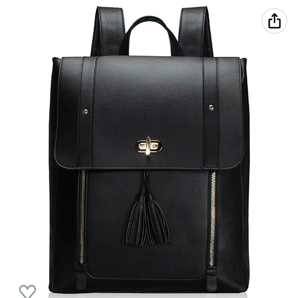 Laptop Backpack Faux Leather